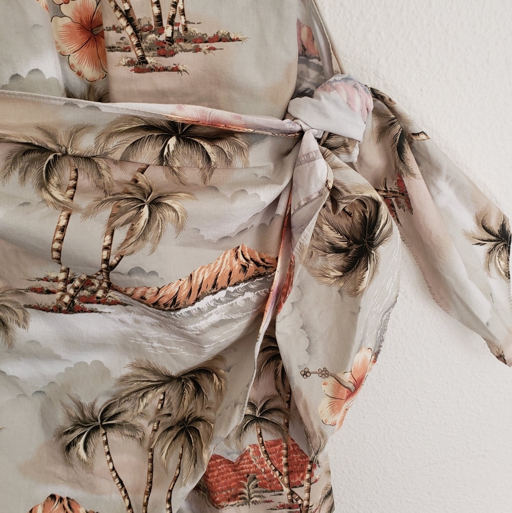 Vintage Hawaiian Mini Wrap Dress - Picture 5 of 11